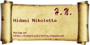 Hidasi Nikoletta névjegykártya