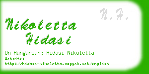 nikoletta hidasi business card